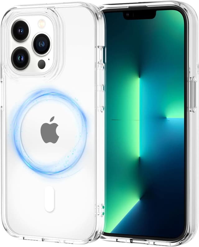 Detalle de XTCASE Coque magnétique MagSafe pour iPhone 13 Pro (transparent) avec bumper TPU antichoc