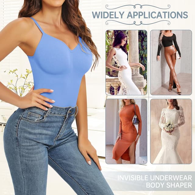 Thumbnail 6 de Tuopuda Body gainant femme ventre plat : shapewear sans couture à bretelles spaghetti