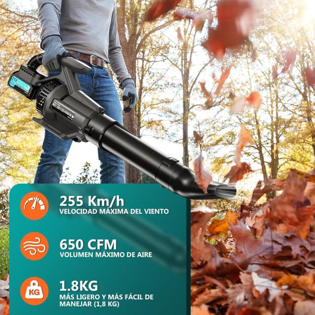 Detalle 2 de Olubfdh 21 V Soplador de hojas potente y ligero