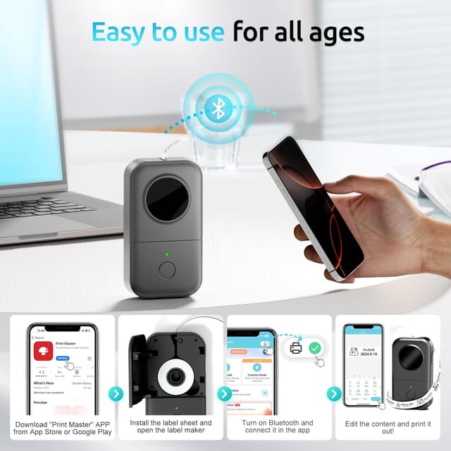 Thumbnail 4 de Phomemo D30 Etikettendrucker 2in1 Bluetooth