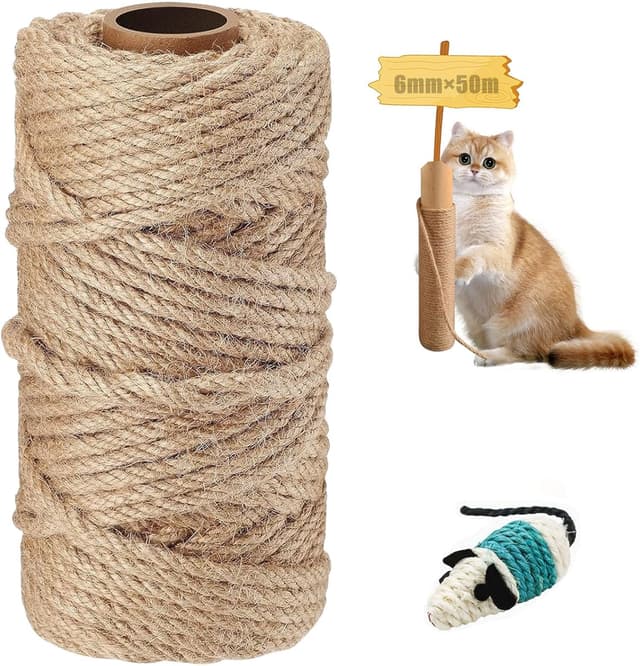 Imagen de YeaHapiday Sisal Rope 50m 6mm for cat scratching post 🐱 en OfertitasTOP