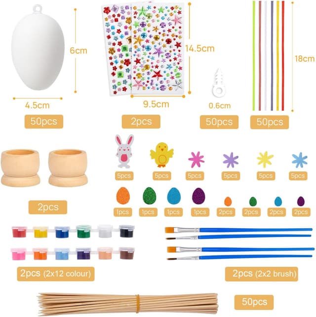 Thumbnail 6 de IDEALHOUSE 130pcs Easter Eggs Decoration Foam Stickers Set (paintable hanging eggs)
