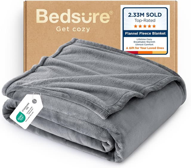 Detalle de Bedsure Fleece Throw Blanket 130x150 cm 🛋
