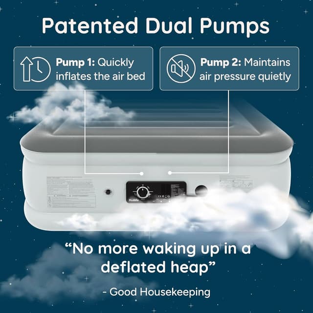 Detalle de Huddle Double air bed with dual pump
