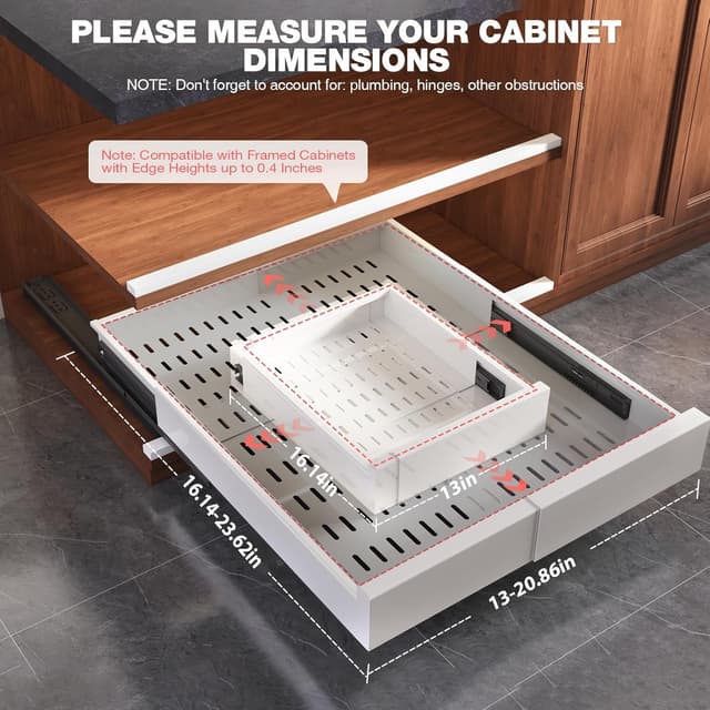 Thumbnail 4 de Seinloes 2 Pack Pull Out Cabinet Organizer