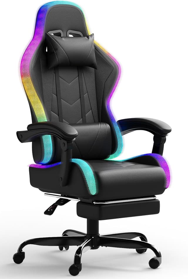 Detalle de JUMMICO sedia gaming con LED RGB 90-135°