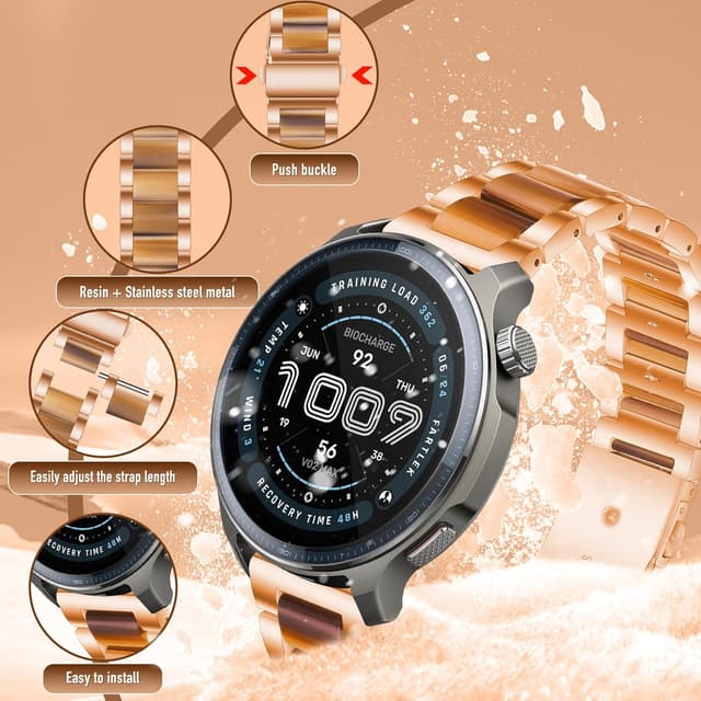 Detalle de 22mm stainless steel resin strap