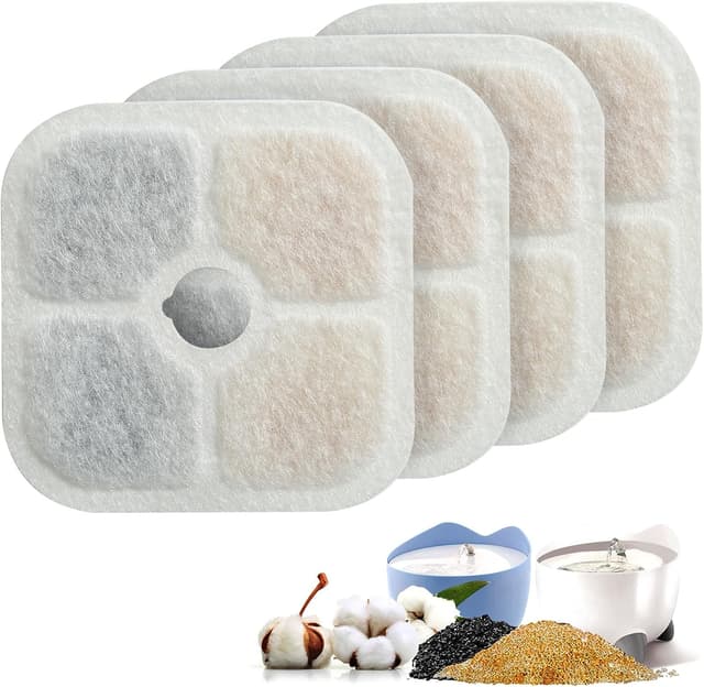 Detalle de Filtres de rechange Fontaine à eau pour chat – 4 paquets compatibles 2,5 L