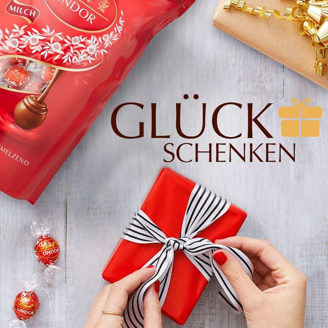Detalle 2 de Lindt LINDOR Milchschokolade 2 kg, 155 Kugeln