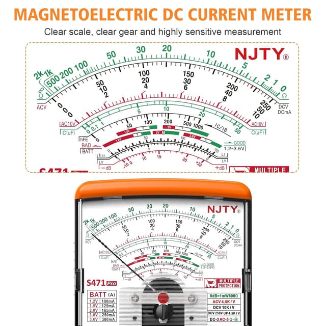 Detalle 2 de NJTY S471 Analog Pointer Multimeter