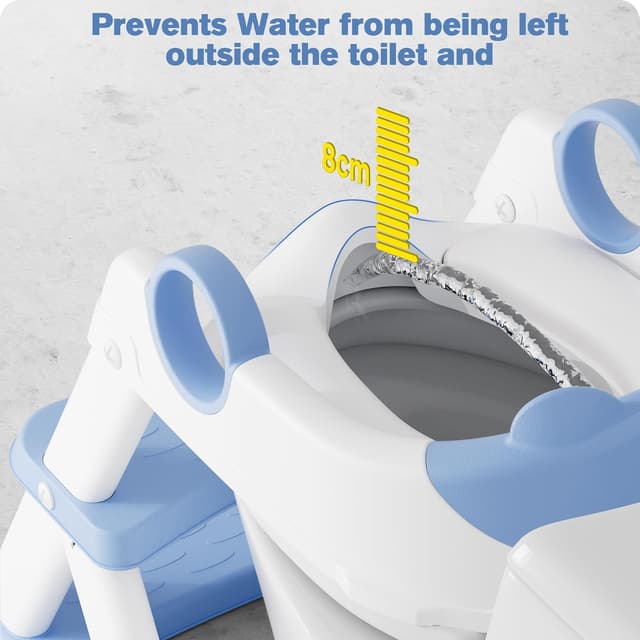 Detalle de Rabb 1st Kindertoilettenleiter 2-in-1 mit Treppe: höhenverstellbarer Toilettensitz für Jungen & Mädchen