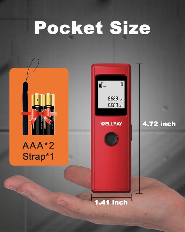 Detalle de WELLRAY Laser Measuring Tool (50M) with ±3MM Accuracy, IP54