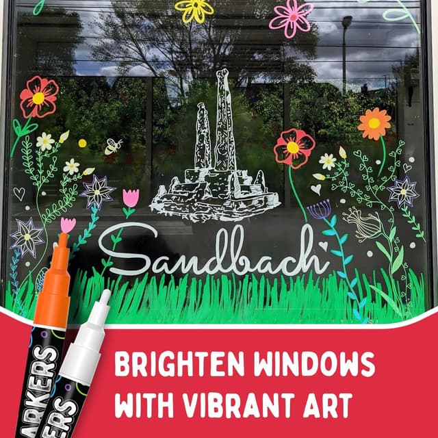 Detalle de Chalkola 20 Fine Tip Liquid Chalk Pens for Blackboard (3mm reversible tips, neon, pastel, gold & silver)