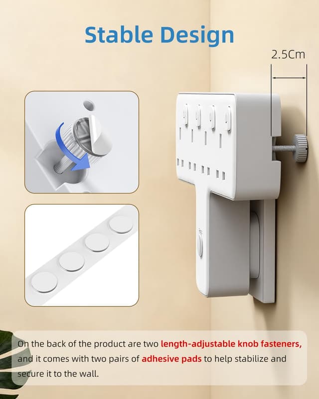 Detalle 2 de Mscien Multi Plug Adapter 4-way with surge protector 🔌