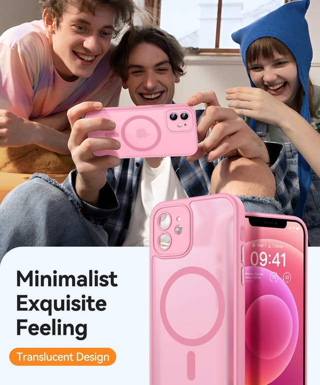 Thumbnail 6 de CANSHN Magnetic iPhone 12 (6.1-inch) Case with full camera protection, MagSafe compatible – Pink