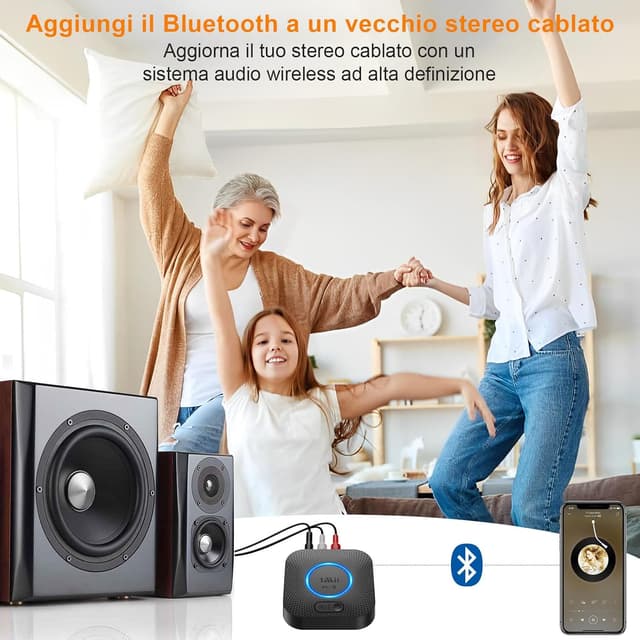 Detalle de 1Mii Ricevitore Bluetooth 5.3 B06+ con aptX HD, Jack 3,5 mm e RCA, Surround 3D