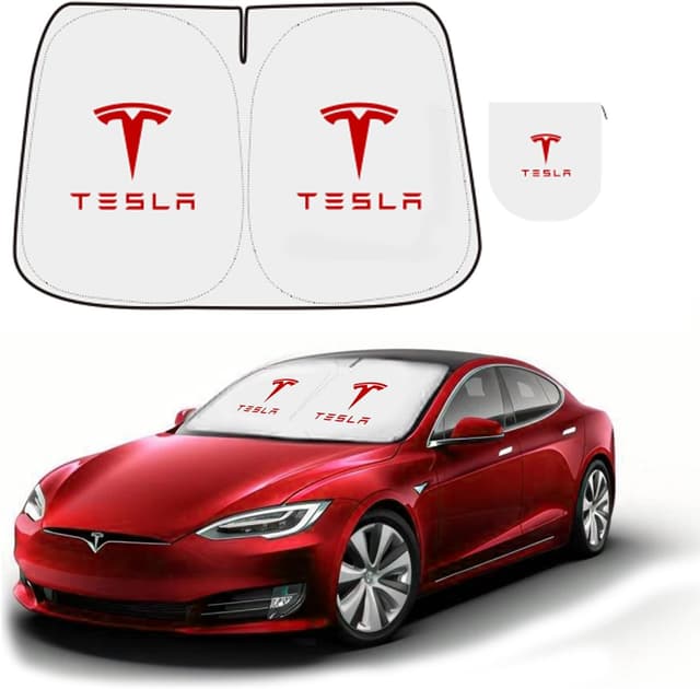 Thumbnail 6 de 300T Front Window Sunshade for Tesla Model 3 & Model Y (Collapsible, Storage Bag)