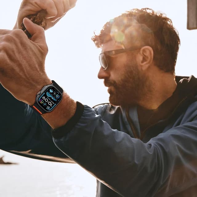 Detalle de Bracelet Yoohoo en nylon élastique pour Apple Watch (44/45/46/42/49 mm, Ultra et SE)