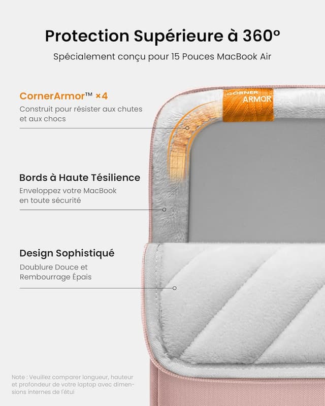 Detalle 2 de tomtoc 360° Housse pour 15" MacBook Air 34,5×24,4 cm