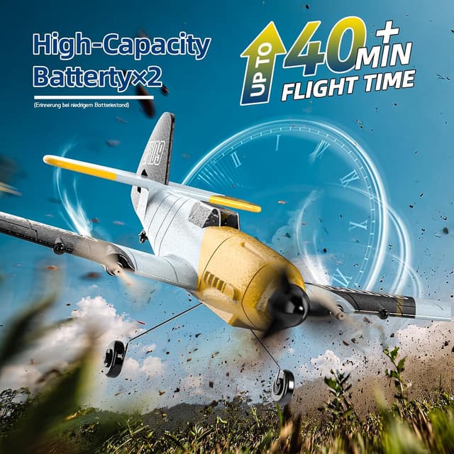 Detalle de DEERC BF-109 RC plane, 2.4GHz