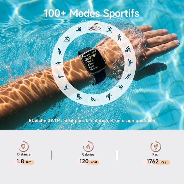 Detalle 1 de ENOMIR Smartwatch 1,85 pouces avec Alexa