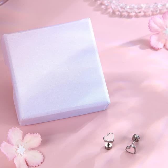 Detalle 2 de LOLIAS 20G Titan Herz Ohrstecker 5,5×6,3 mm