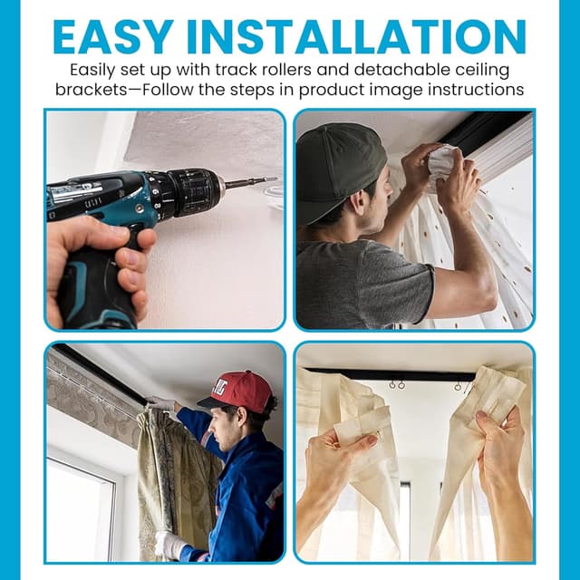 Thumbnail 5 de Ceiling Curtain Track 5M Flexible White Rail 🛠