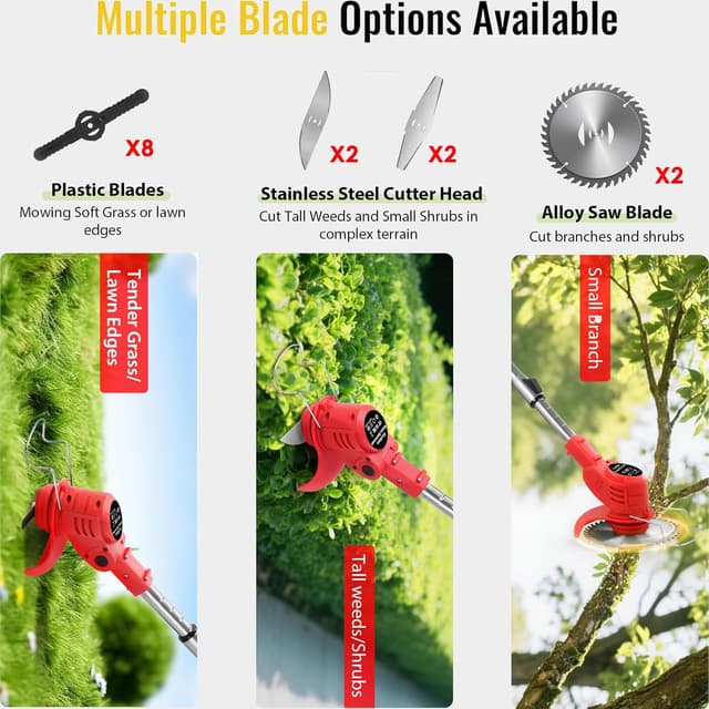 Thumbnail 4 de 48V Cordless Garden Strimmer 850W with 2×2000mAh batteries