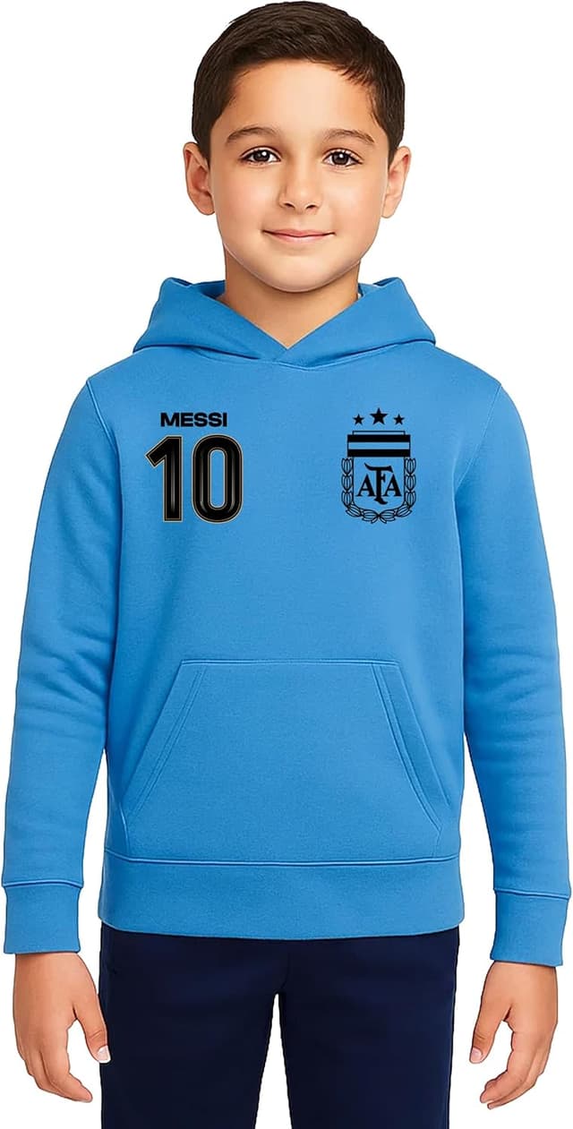 Detalle de Icon Sports officially licensed Lionel Messi Argentina kids pullover hoodie (unisex)