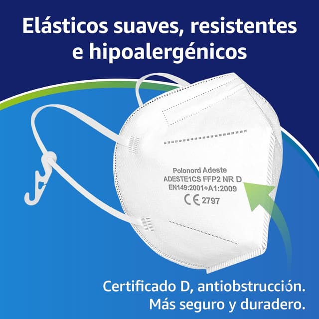 Thumbnail 2 de Polonord Adeste ADESTE 50 FFP2 Blancas 🎭