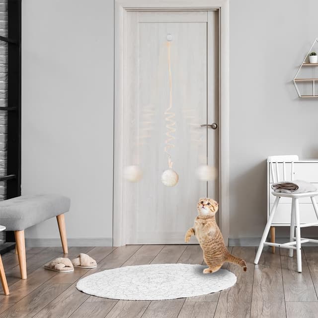 Thumbnail 6 de Adiwo Katzenspielzeug für Türrahmen – 2er-Set hängendes Plüschspielzeug mit Glocke