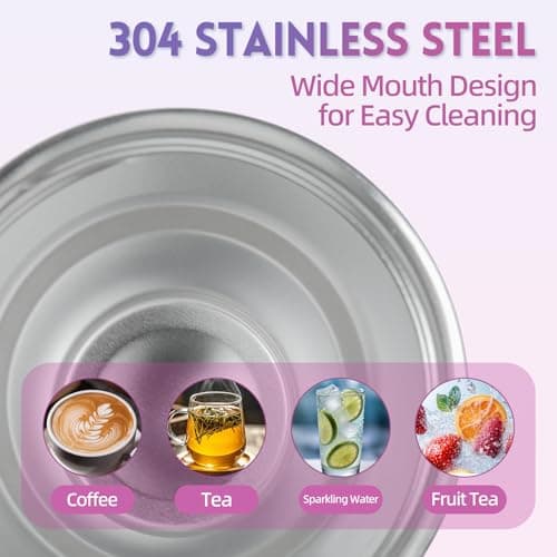 Detalle de Taza térmica 600 ml acero 304 morado oscuro y rojo rosa