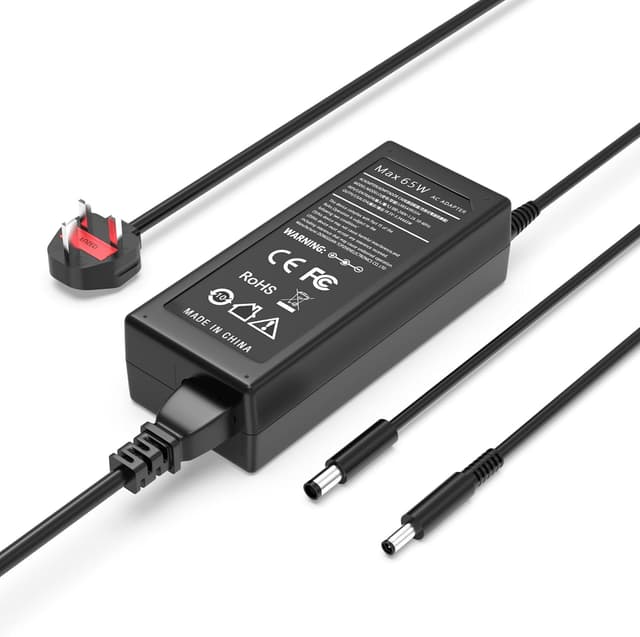 Detalle de 65W Dell Laptop Charger (Round Tip) Compatible with Dell Inspiron, Vostro & Latitude