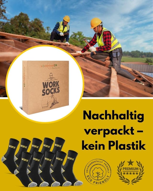 Thumbnail 6 de Premium Arbeitssocken Herren WORK (5 Paar) – verstärkt, gepolsterte Sohle, Komfortbund ohne drückende Naht