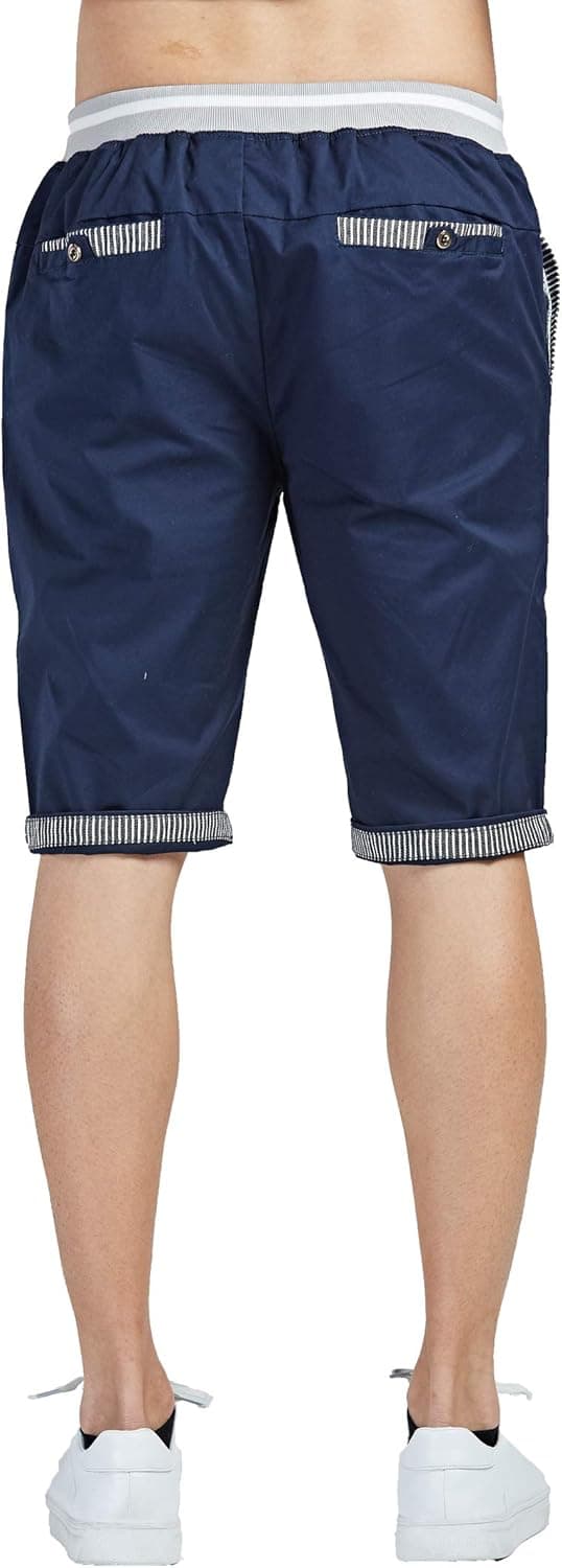 Detalle de Tansozer Men’s Classic Fit Drawstring Summer Beach Shorts (Cotton/Linen Blend with Pockets)