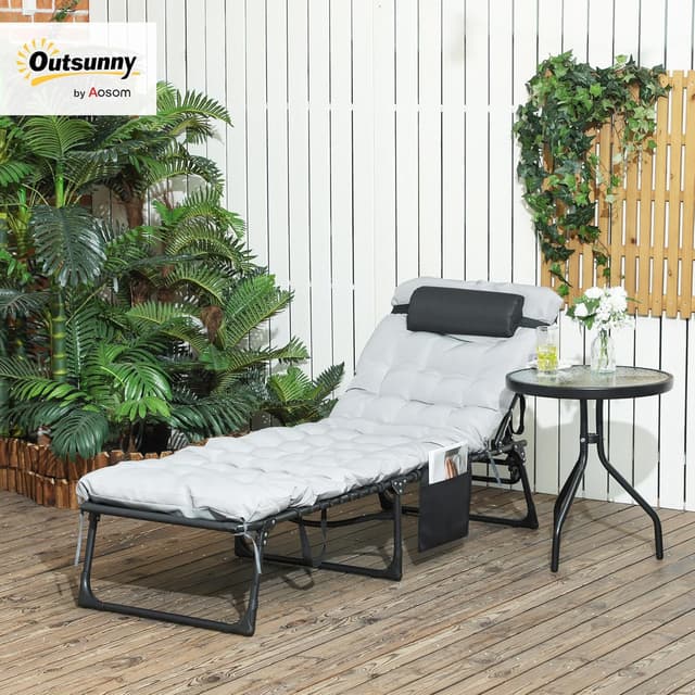 Detalle 2 de Outsunny transat bain de soleil 58x189 cm