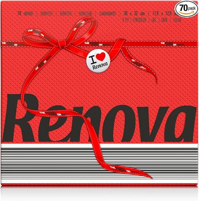 Detalle de Renova Red Label Servilletas de Papel - 70 unidades 🧻