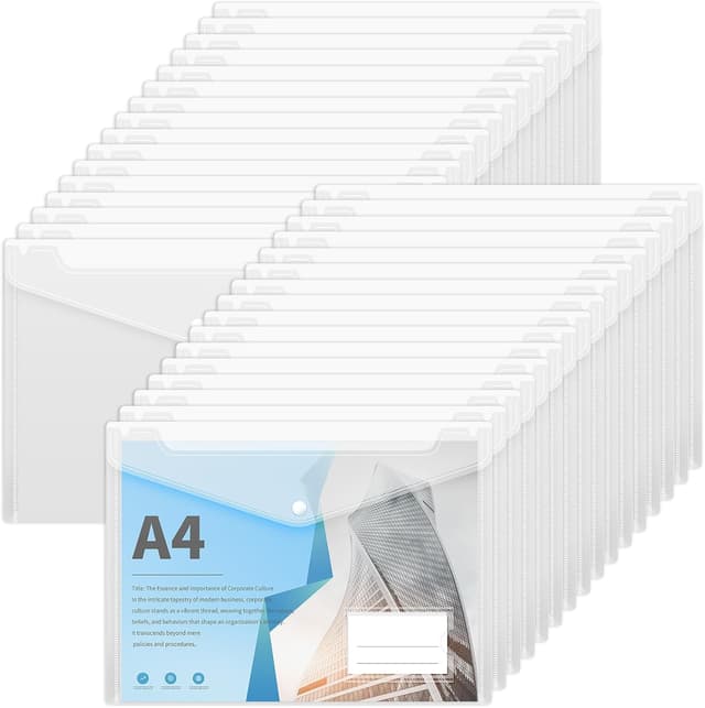 Thumbnail 6 de Smarpau A5 Document Plastic Wallets (32-pack) with Popper, Label Pocket & Button