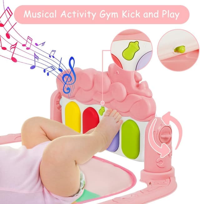 Detalle de AOMIG Baby Play Mat Baby Piano Gym with Music and Lights (detachable activity toys)