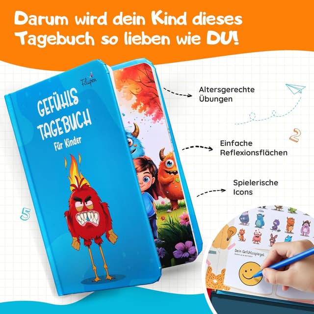 Thumbnail 5 de Filapen Gefühlstagebuch 100 Tage — Kinder-Tagebuch 📘