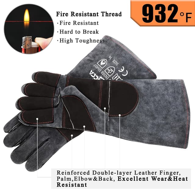 Detalle 1 de RAPICCA Fireplace Gloves 16 inch heat
