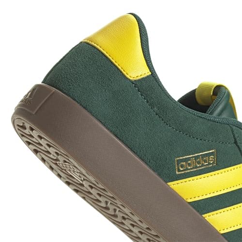 Detalle de adidas Hombre VL Court 3.0 de piel con cordones en Collegiate Green/Yellow/Gold Metallic (talla 45 1/3 EU)