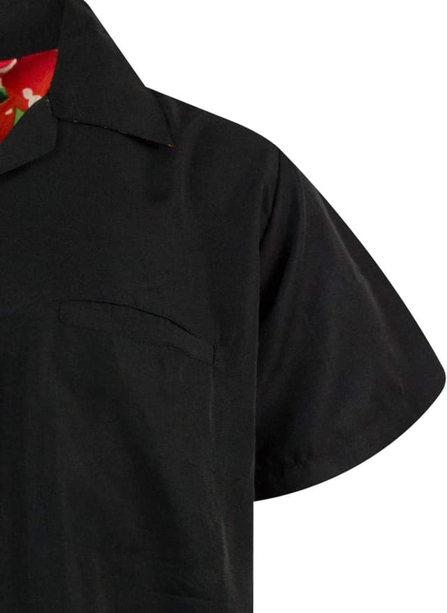 Detalle de Men's Ugly-Christmas-Shirts Funky Short-Sleeve Ginger-Bread Print Button-Up Shirt