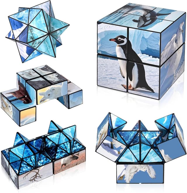 Imagen de Euclidean Cube Sternenwürfel Unendlichkeitswürfel „Zappelphilipp“ – Polar-Tiere Puzzle-Würfel ab 3 Jahren en OfertitasTOP