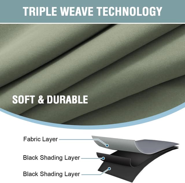 Detalle 1 de BellaHills 100% Blackout Curtains 46 x 54 inch 🪟