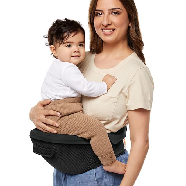 Detalle de Ergobaby Alta Hip Seat Babytrage mit abnehmbarem Rückenteil & SoftFlex Mesh – ab 4 Monaten
