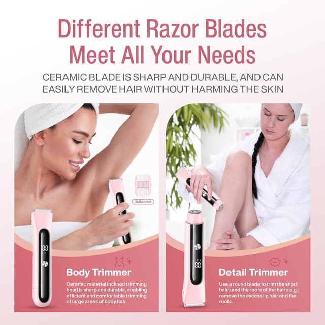 Detalle de Lady Shavers for Women LS7 2-in-1 Electric Razor (IPX7 Wet & Dry) with LED Display