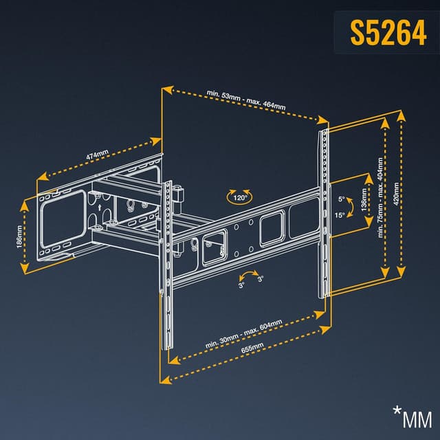 Thumbnail 5 de RICOO S5264 Supporto TV 70"