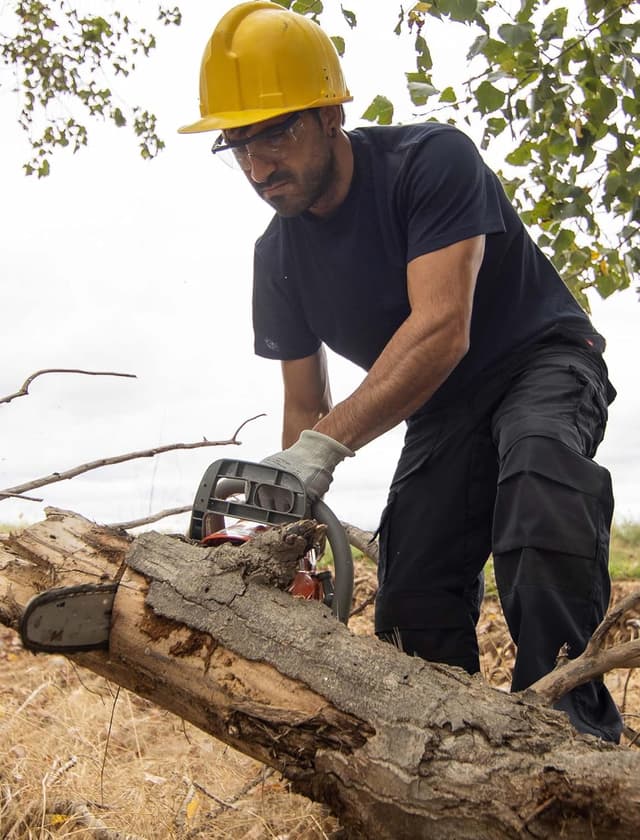 Detalle de Elainone robuste Arbeitshosen für Männer mit 6 Taschen und Kniepolster-Taschen