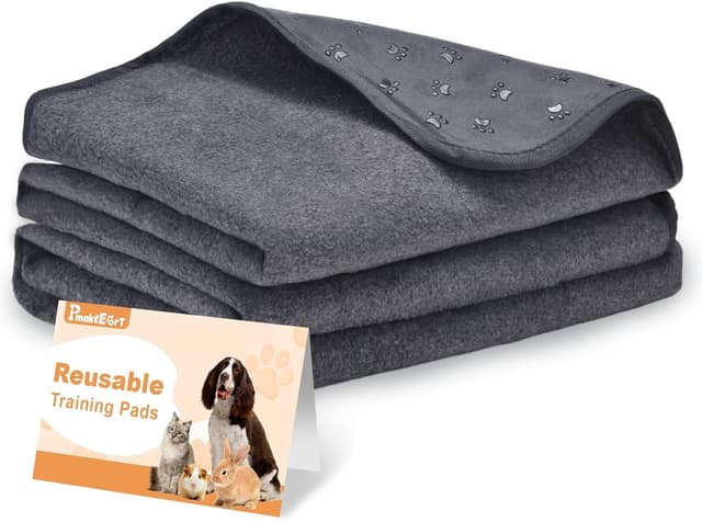 Detalle de PmakeEorT Inkontinenzunterlagen waschbar – 2er Set 122x122 cm, wasserdichte Hundedecke für Welpen & kleine Tiere